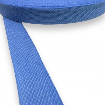 Trimming, webbing tape synthetic 15mm width in light blue color